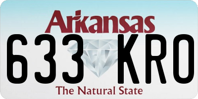 AR license plate 633KRO