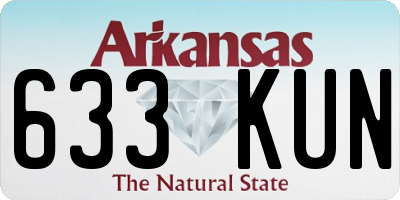 AR license plate 633KUN