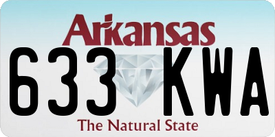 AR license plate 633KWA