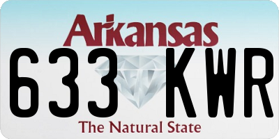 AR license plate 633KWR