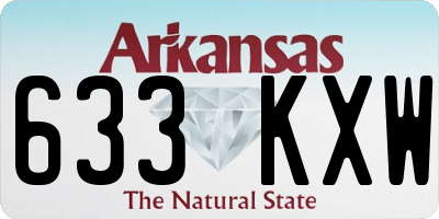 AR license plate 633KXW