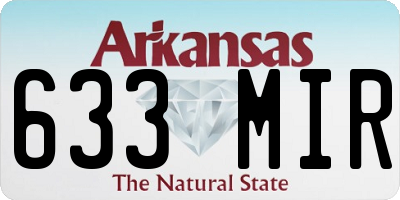 AR license plate 633MIR