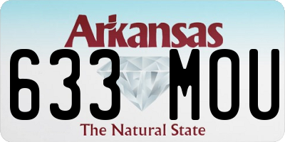 AR license plate 633MOU