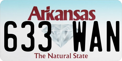 AR license plate 633WAN