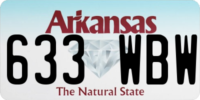 AR license plate 633WBW
