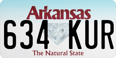 AR license plate 634KUR