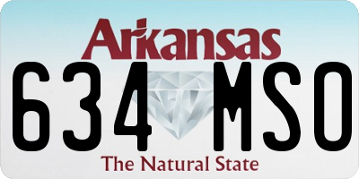 AR license plate 634MSO