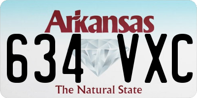 AR license plate 634VXC