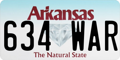 AR license plate 634WAR