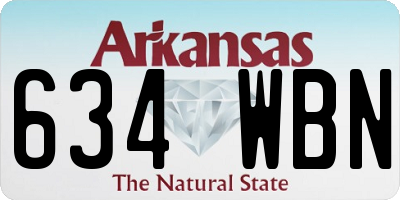AR license plate 634WBN