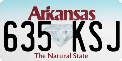 AR license plate 635KSJ