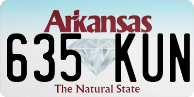 AR license plate 635KUN
