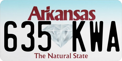 AR license plate 635KWA