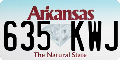 AR license plate 635KWJ