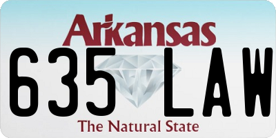 AR license plate 635LAW