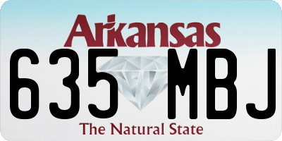 AR license plate 635MBJ