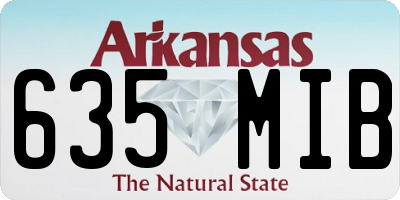 AR license plate 635MIB