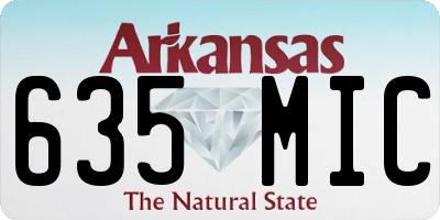 AR license plate 635MIC