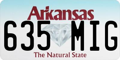 AR license plate 635MIG