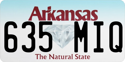 AR license plate 635MIQ