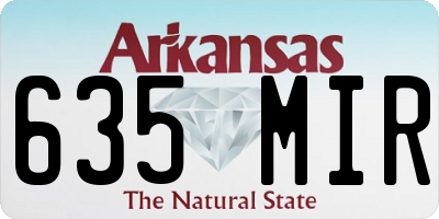 AR license plate 635MIR