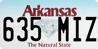AR license plate 635MIZ