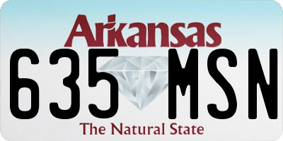 AR license plate 635MSN