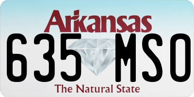 AR license plate 635MSO