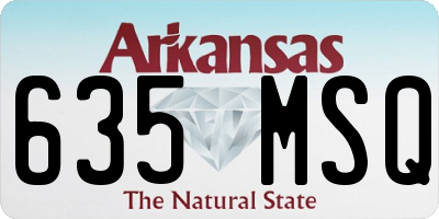 AR license plate 635MSQ