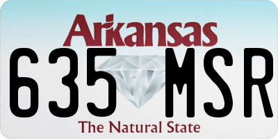AR license plate 635MSR