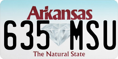AR license plate 635MSU