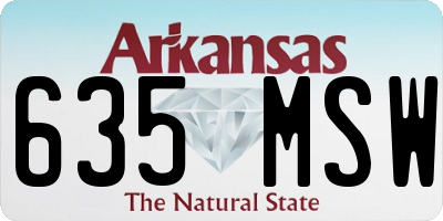 AR license plate 635MSW