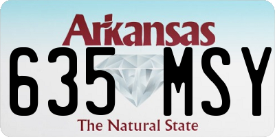 AR license plate 635MSY