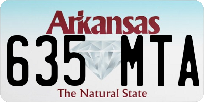 AR license plate 635MTA