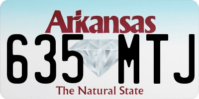 AR license plate 635MTJ