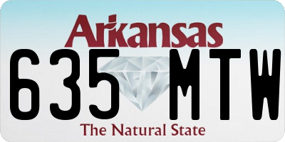 AR license plate 635MTW