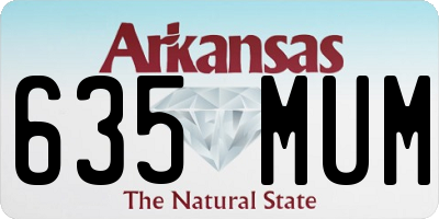 AR license plate 635MUM