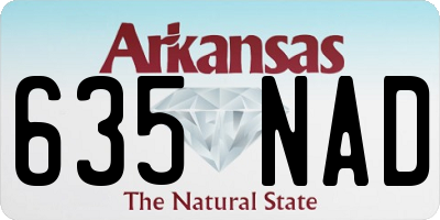 AR license plate 635NAD