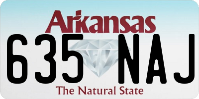 AR license plate 635NAJ