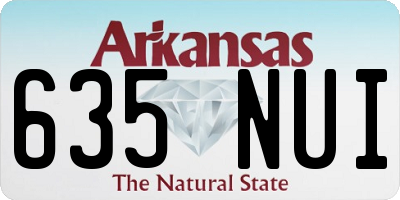 AR license plate 635NUI