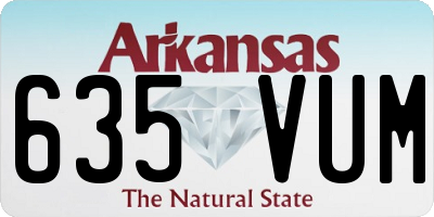 AR license plate 635VUM