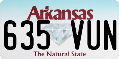 AR license plate 635VUN