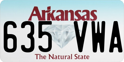 AR license plate 635VWA