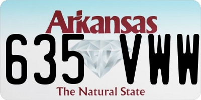 AR license plate 635VWW