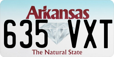 AR license plate 635VXT