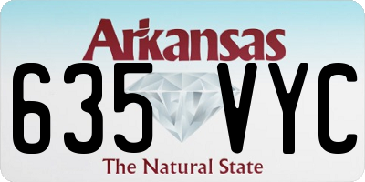 AR license plate 635VYC