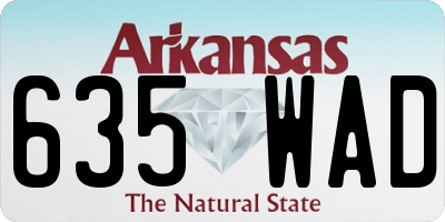 AR license plate 635WAD