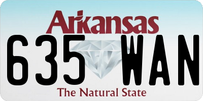 AR license plate 635WAN