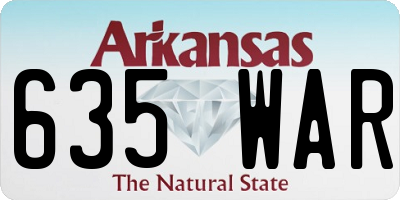 AR license plate 635WAR