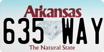 AR license plate 635WAY